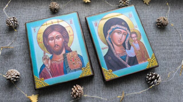 Венчальная Пара 🕊 Икона Спасителя нашего Иисуса Христа Икона Пресвятой Владычицы Богородицы