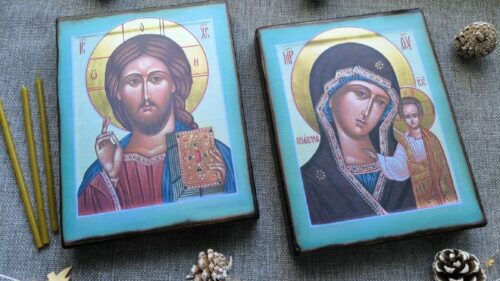 Венчальная Пара 🕊 Икона Спасителя нашего Иисуса Христа Икона Пресвятой Владычицы Богородицы