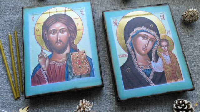 Венчальная Пара 🕊 Икона Спасителя нашего Иисуса Христа Икона Пресвятой Владычицы Богородицы