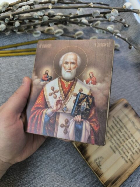 Икона Николая Чудотворца (9 × 10.5 см)